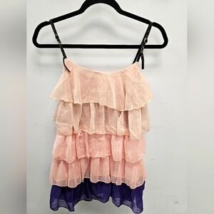 Leather Buckle Strap Ruffles tank top  NWT size Small Both for price of 1